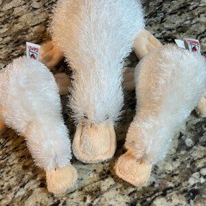 Ganz Stuffed Googles: One 12", two 8" Lil Kinz. White with pink bills and feet